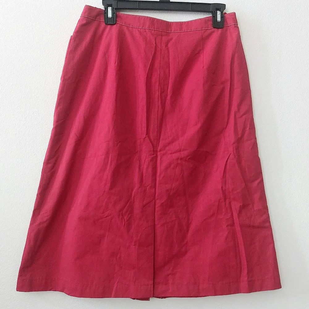 *FINAL* NWT Betty Barclay Red Button-Down Midi Skirt - Picture 2 of 6